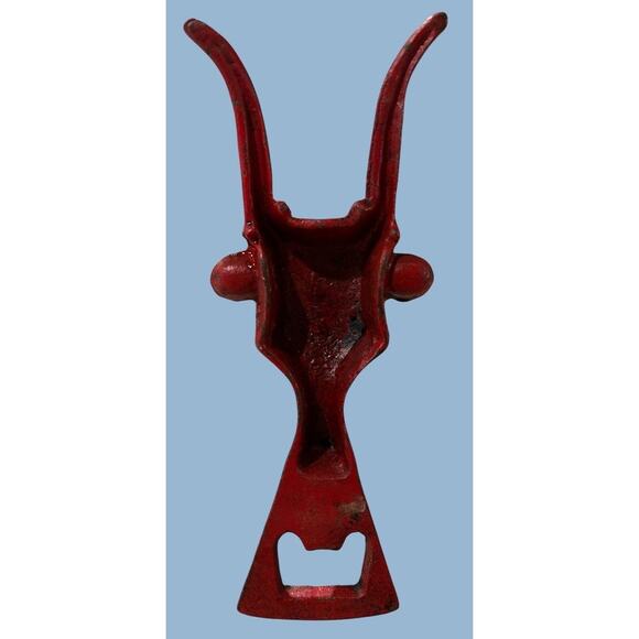 Cast Iron Long Horn Beer Bottle Opener Steer Texas RED Western Collector Retro - Picture 2 of 4
